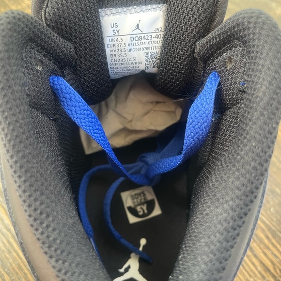 New Nike Air Jordan 1 Mid GS Blue White Black | Size 5Y - Picture 4 of 6